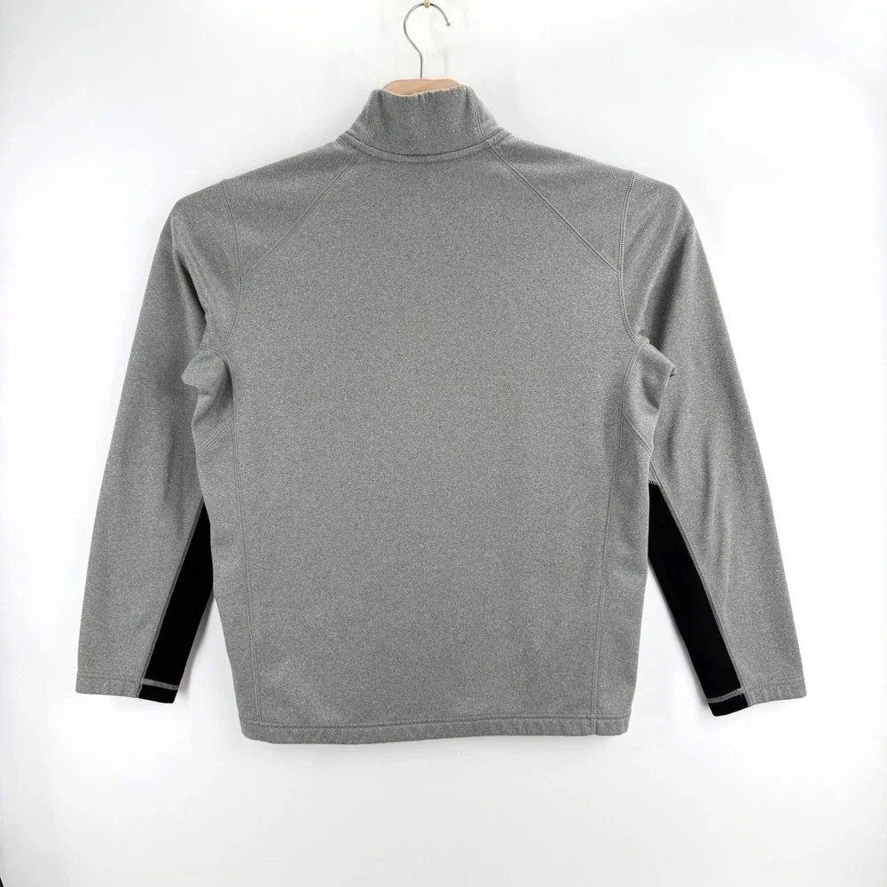 Nike Therma-FIT Quarter Zip Pullover Size M Polyester Gray Black Athletic Gym